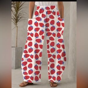 Women’s Wide Leg Strawberry pants